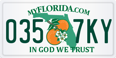 FL license plate 0357KY