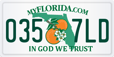 FL license plate 0357LD