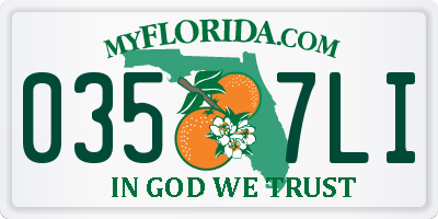 FL license plate 0357LI
