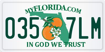 FL license plate 0357LM