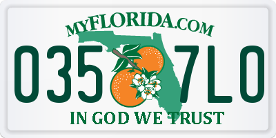FL license plate 0357LO