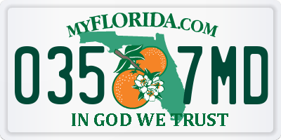 FL license plate 0357MD