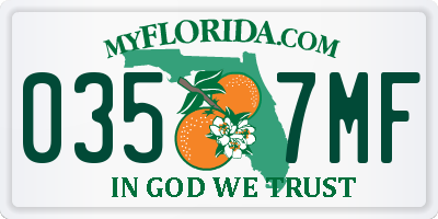 FL license plate 0357MF