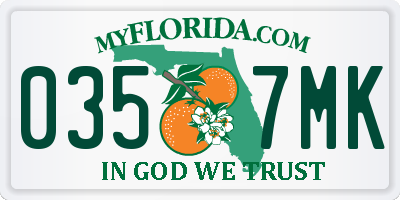 FL license plate 0357MK