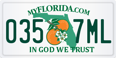 FL license plate 0357ML