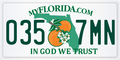 FL license plate 0357MN
