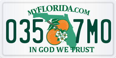 FL license plate 0357MO