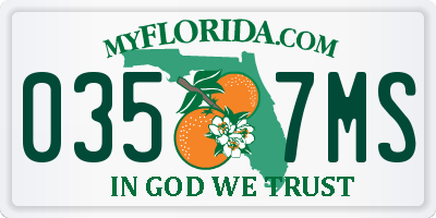 FL license plate 0357MS