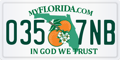 FL license plate 0357NB