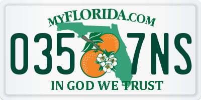 FL license plate 0357NS