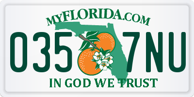 FL license plate 0357NU