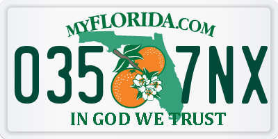 FL license plate 0357NX