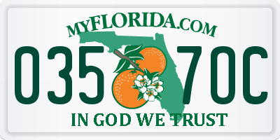 FL license plate 0357OC