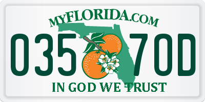 FL license plate 0357OD