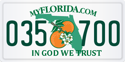 FL license plate 0357OO