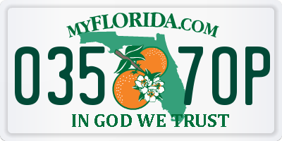 FL license plate 0357OP