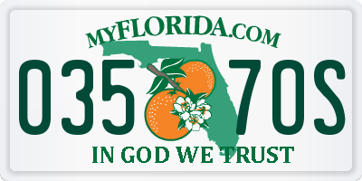 FL license plate 0357OS