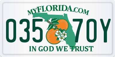 FL license plate 0357OY