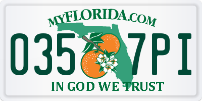 FL license plate 0357PI