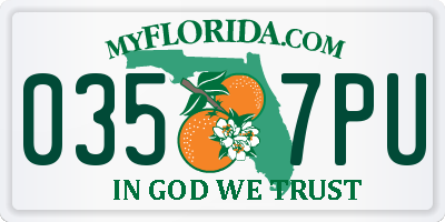 FL license plate 0357PU