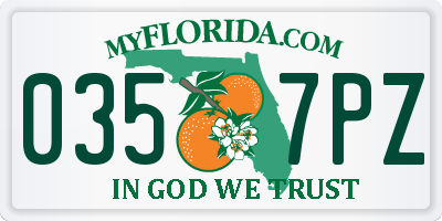 FL license plate 0357PZ