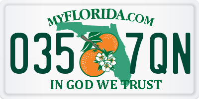 FL license plate 0357QN