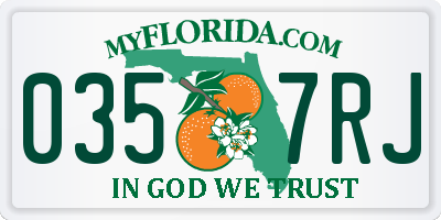 FL license plate 0357RJ