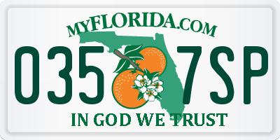 FL license plate 0357SP