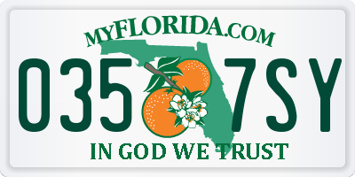 FL license plate 0357SY