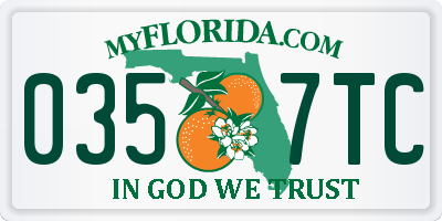 FL license plate 0357TC