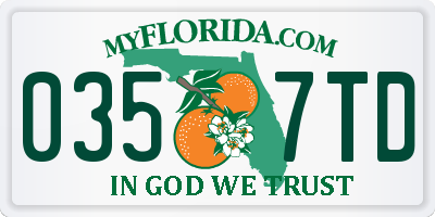 FL license plate 0357TD