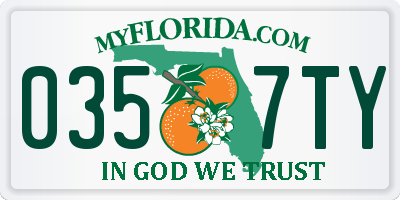 FL license plate 0357TY