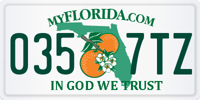 FL license plate 0357TZ