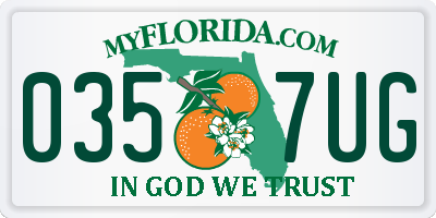 FL license plate 0357UG