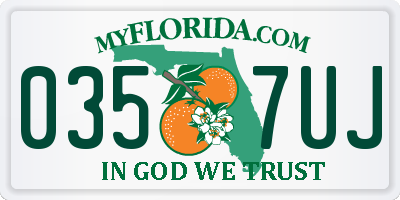 FL license plate 0357UJ