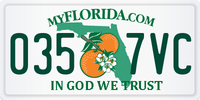 FL license plate 0357VC