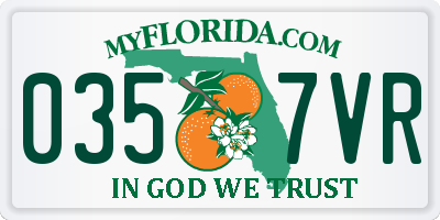 FL license plate 0357VR
