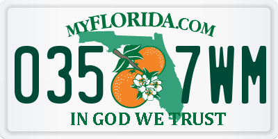 FL license plate 0357WM