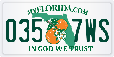 FL license plate 0357WS