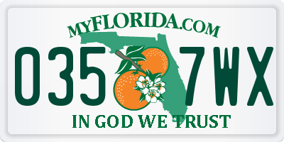 FL license plate 0357WX