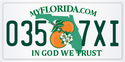 FL license plate 0357XI