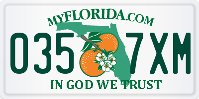 FL license plate 0357XM