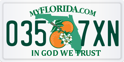 FL license plate 0357XN