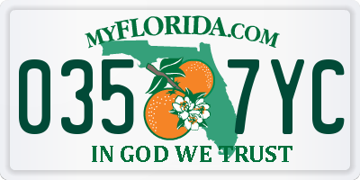 FL license plate 0357YC