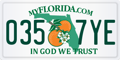 FL license plate 0357YE