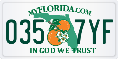 FL license plate 0357YF