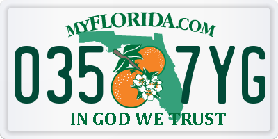 FL license plate 0357YG
