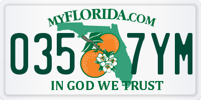 FL license plate 0357YM