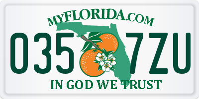 FL license plate 0357ZU