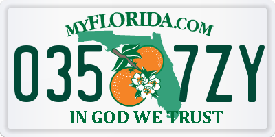 FL license plate 0357ZY